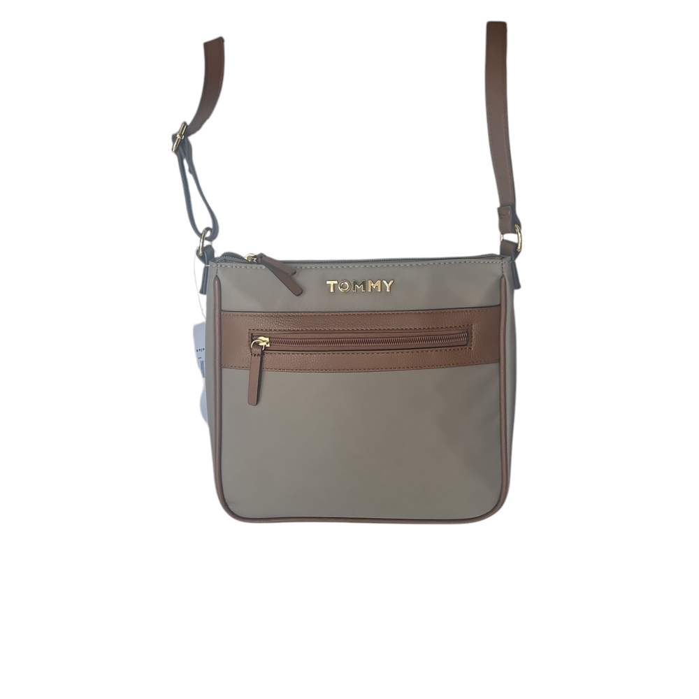 Tommy Hilfiger Woman Brown Trim Khaki Color Polyurethane Crossbody Bag